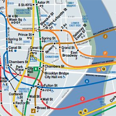 MTA map of how NYC subway system runs overnights